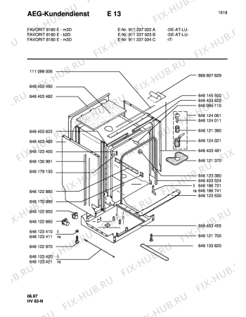 Взрыв-схема посудомоечной машины Aeg FAV8081E-M3D - Схема узла Housing 001